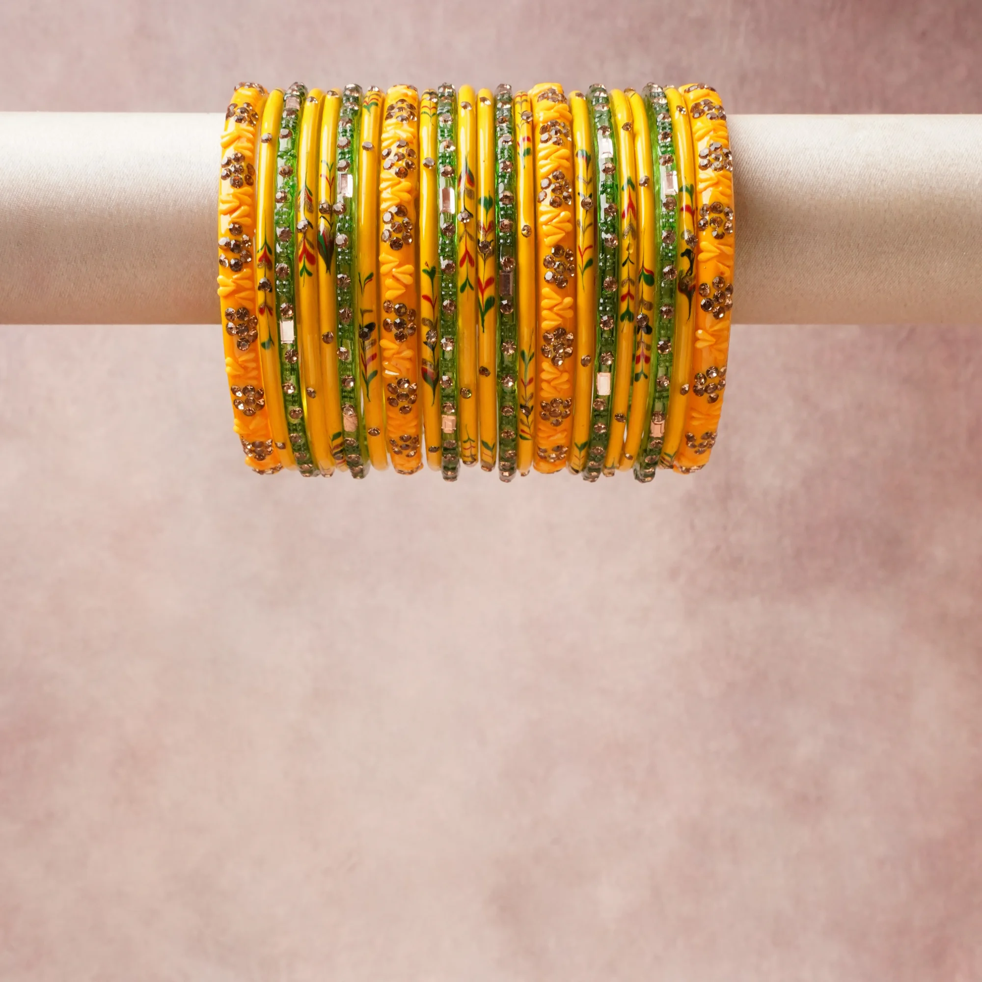 A grounding Saffron Yellow forms the heart of the set, while touches of Clear Crystal, Soft Coral add charm.

A thoughtful composition of Glass, Rhinestone, designed to feel complete without being heavy.
Each element layers seamlessly, creating a look that is refined, wearable and quietly striking.